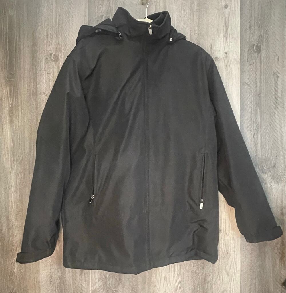 Weatherproof Men’s M Black Hooded Insulated Water Resistant Jacket Coat